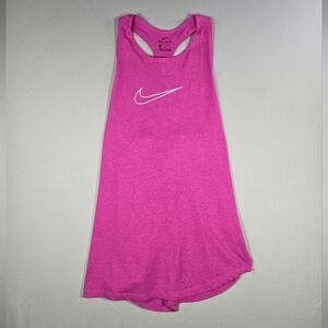 Nike Dri-FIT Pink Checkered Racerback Tank Top Swoosh Logo - Small